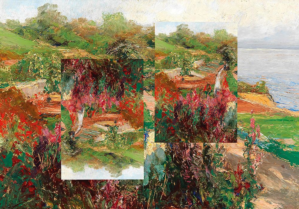 modern landscape collage art print by The Art Concept for $57.95 CAD