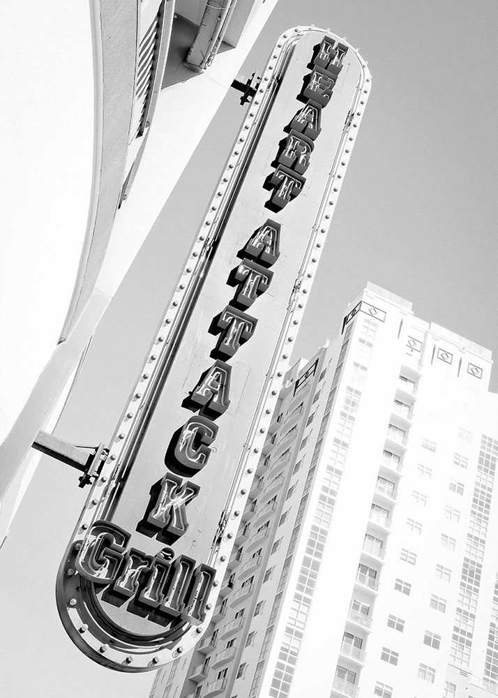 Las Vegas Neon Sign Grill Restaurant Bw art print by Pictufy Studio III for $57.95 CAD