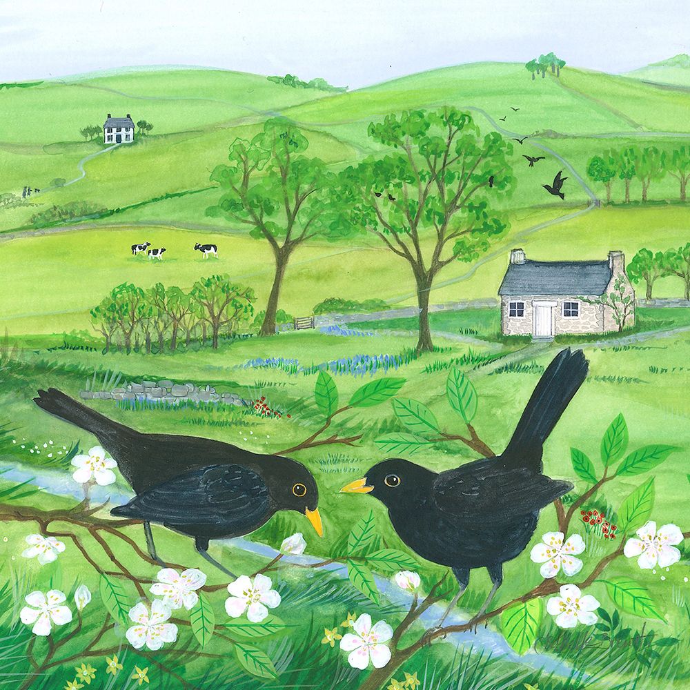 Blackbirds and Blossom art print by Isabelle Brent for $57.95 CAD
