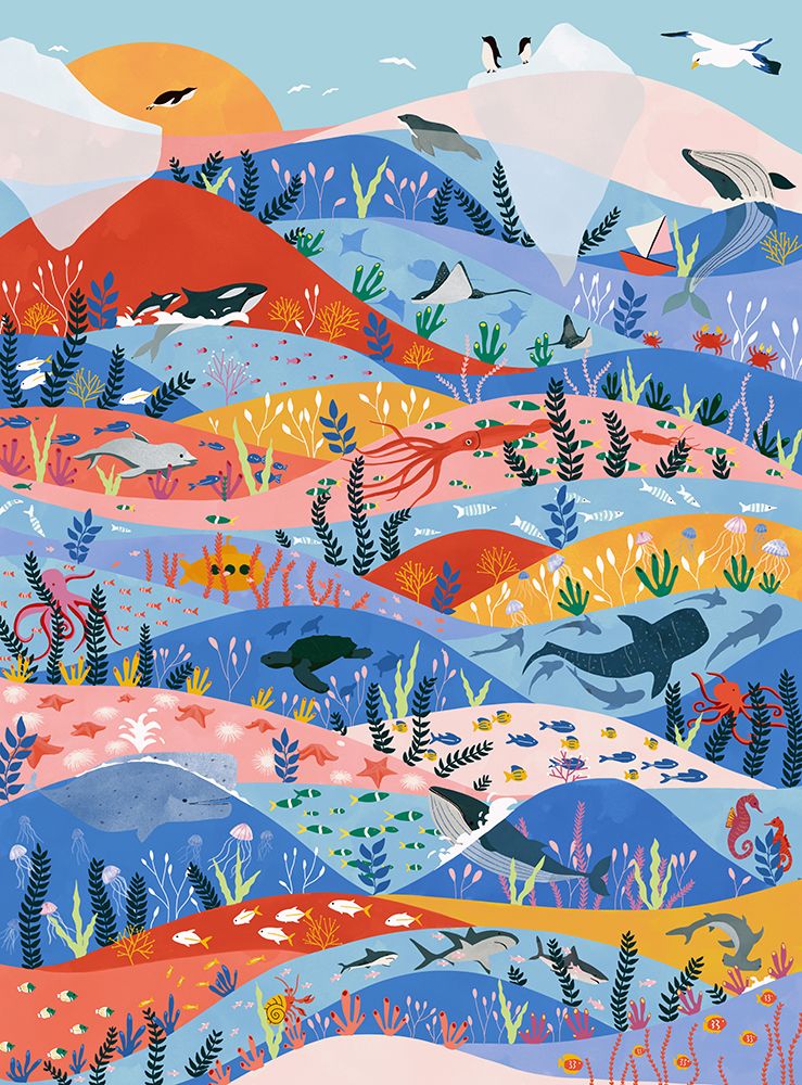 Oceans art print by Ceyda Alasar for $57.95 CAD