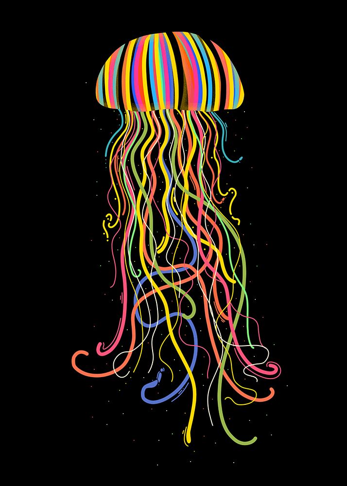 Rainbow Jellyfish art print by Stephen Wade for $57.95 CAD