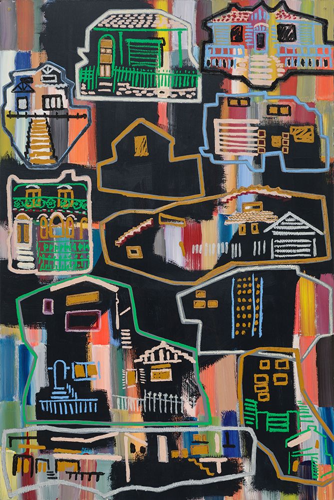 Patchwork Houses art print by Dirk Kruithof for $57.95 CAD