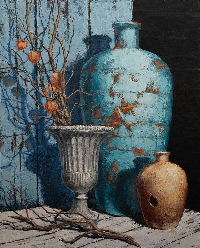 Stileben.Turquoise.Olia art print by Ekaterina Andersson for $57.95 CAD
