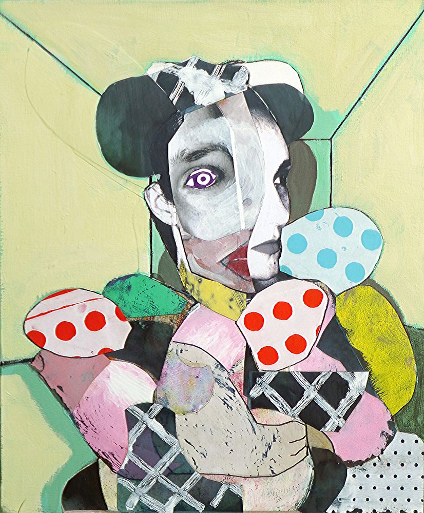 woman with dots art print by Pascal Marlin for $57.95 CAD