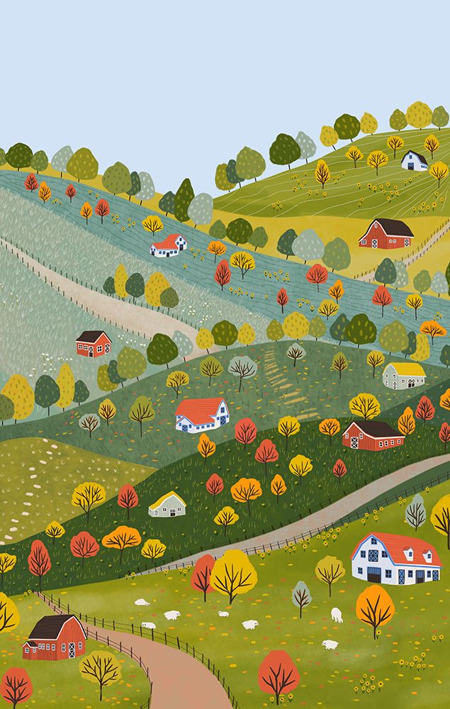 Fall Villages art print by Ceyda Alasar for $57.95 CAD