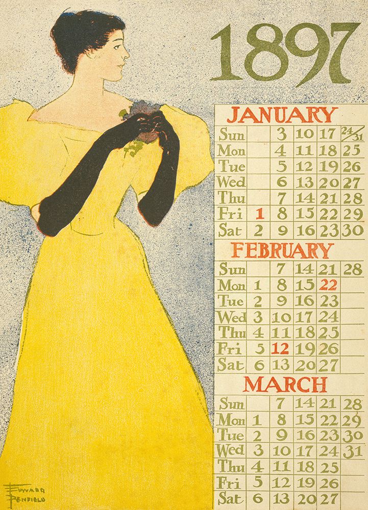 Calendar 1897 (1896) art print by Chromolithograph for $57.95 CAD