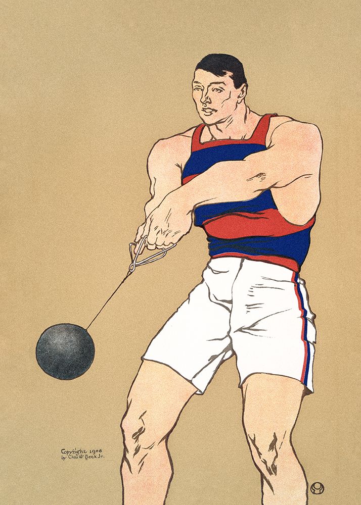 Hammer Throw (1908) art print by Edward Penfield for $57.95 CAD
