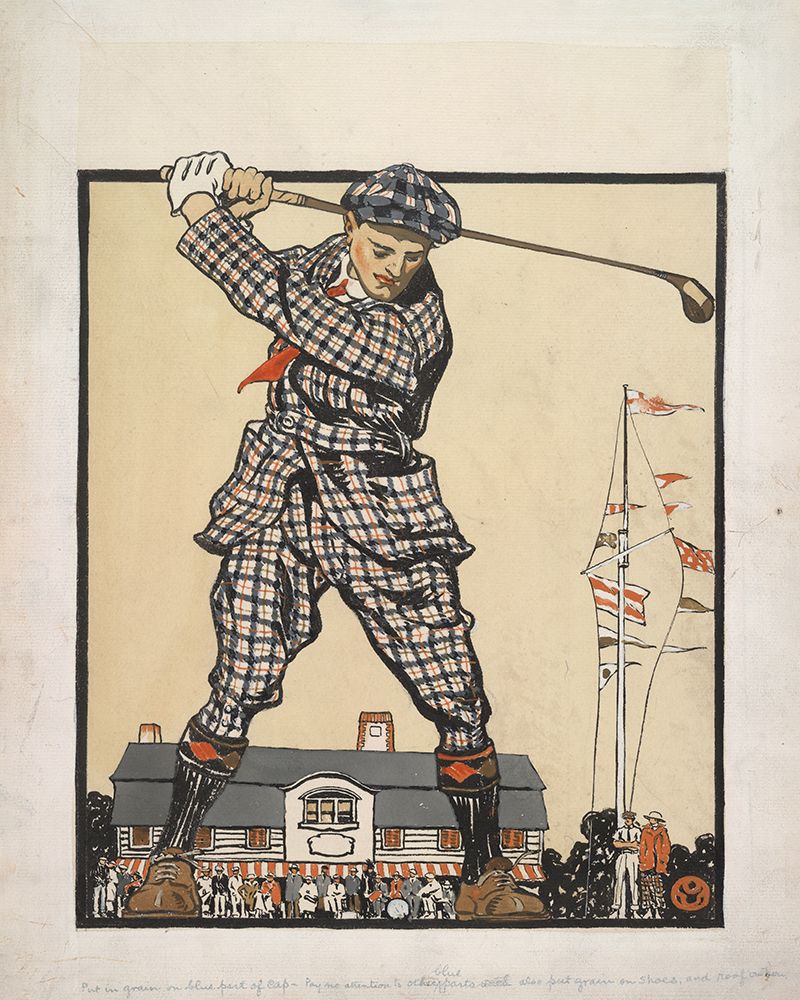 Man Swinging Golf Club (1915) art print by Edward Penfield for $57.95 CAD