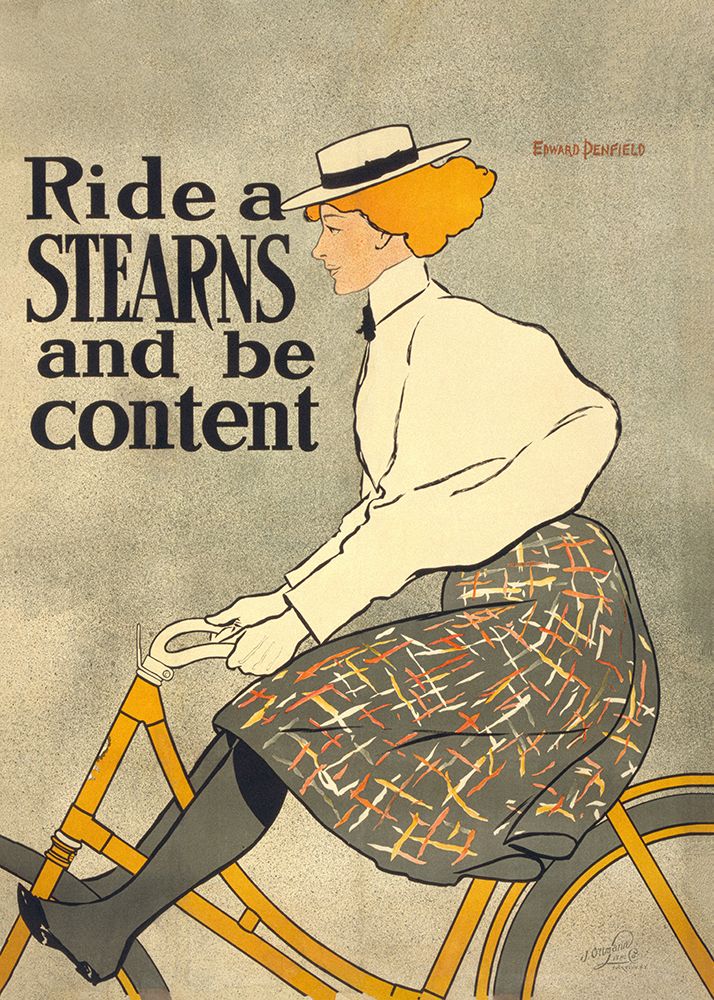 Ride a Stearns and Be Content (1896) art print by Edward Penfield for $57.95 CAD