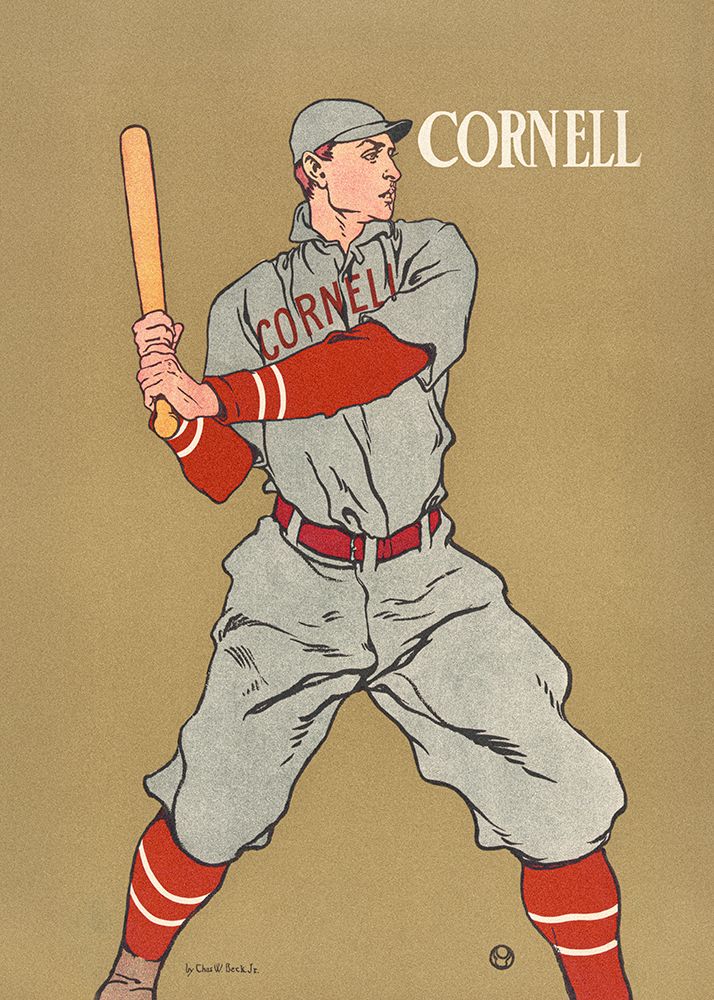 Vintage Drawing of a Baseball Player Holding a Bat art print by Edward Penfield for $57.95 CAD