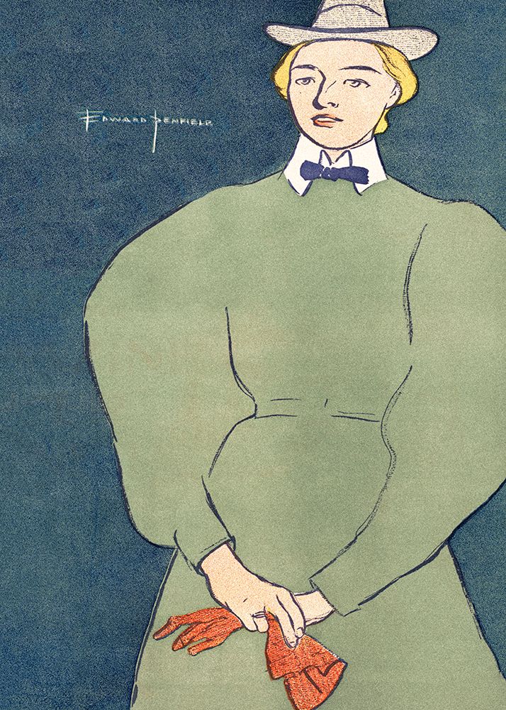 Woman Holding Gloves (1896) art print by Edward Penfield for $57.95 CAD