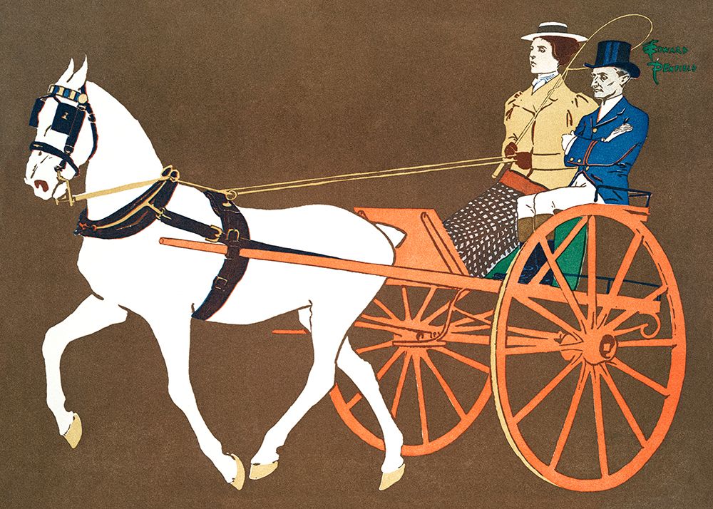 Women In Carriage (ca. 1890aÂ€Â“1907) art print by Edward Penfield for $57.95 CAD