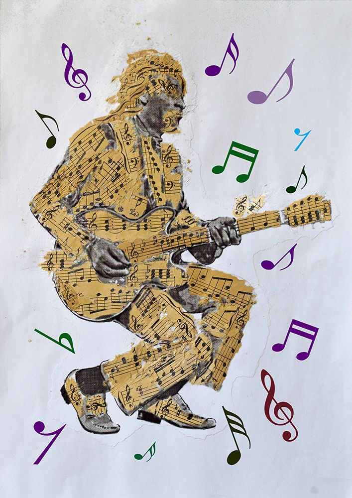 Guitarist Music Notes art print by Carlo Kaminski for $57.95 CAD