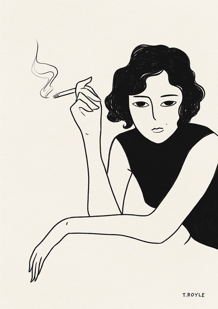 Smoking Babe art print by Tara Royle for $57.95 CAD