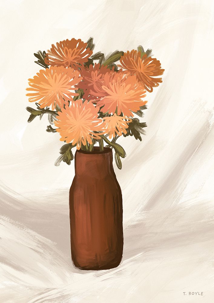 Vase of Flowers in Peach art print by Tara Royle for $57.95 CAD