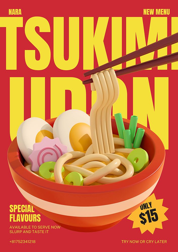 Tsukimi Udon Menu art print by Julia Ramiro for $57.95 CAD