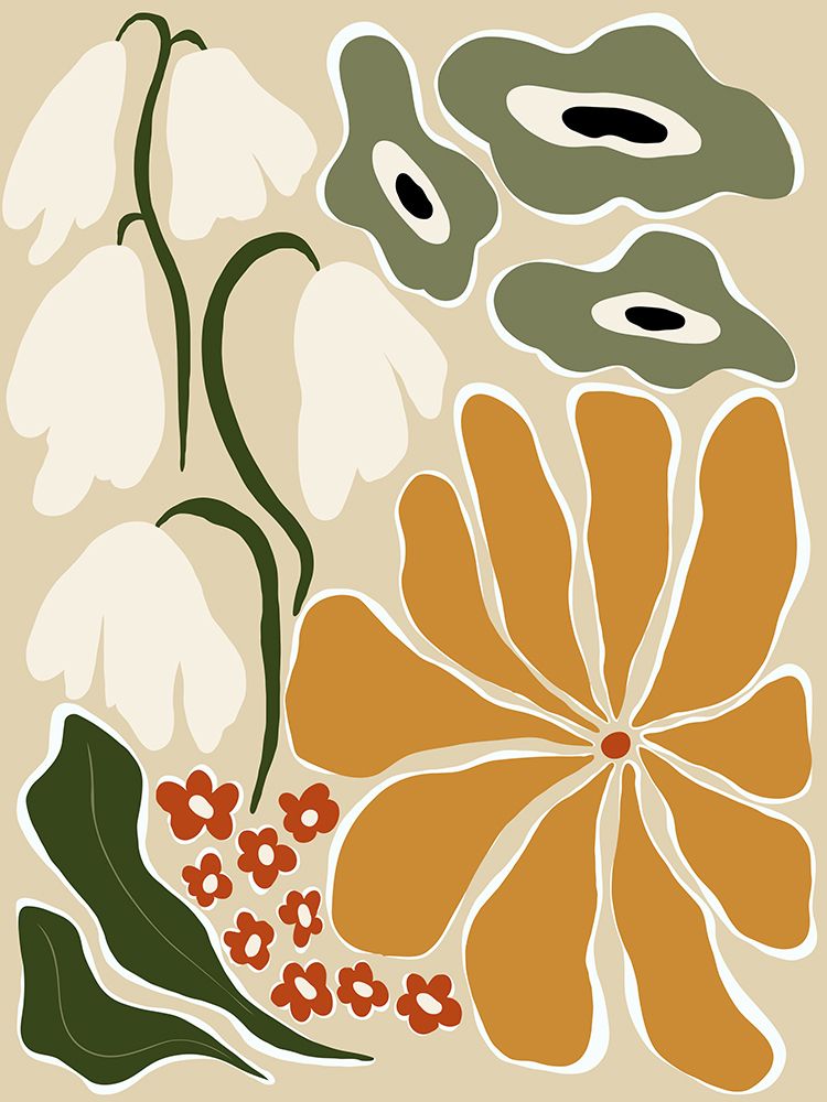 Classic Mid Century Florals art print by Miho Art Studio for $57.95 CAD