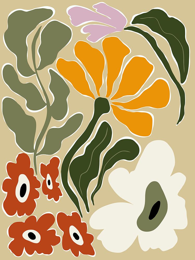 Mid Century Bloomscape art print by Miho Art Studio for $57.95 CAD