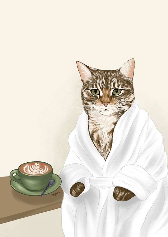 Coffee Cat art print by Tara Royle for $57.95 CAD