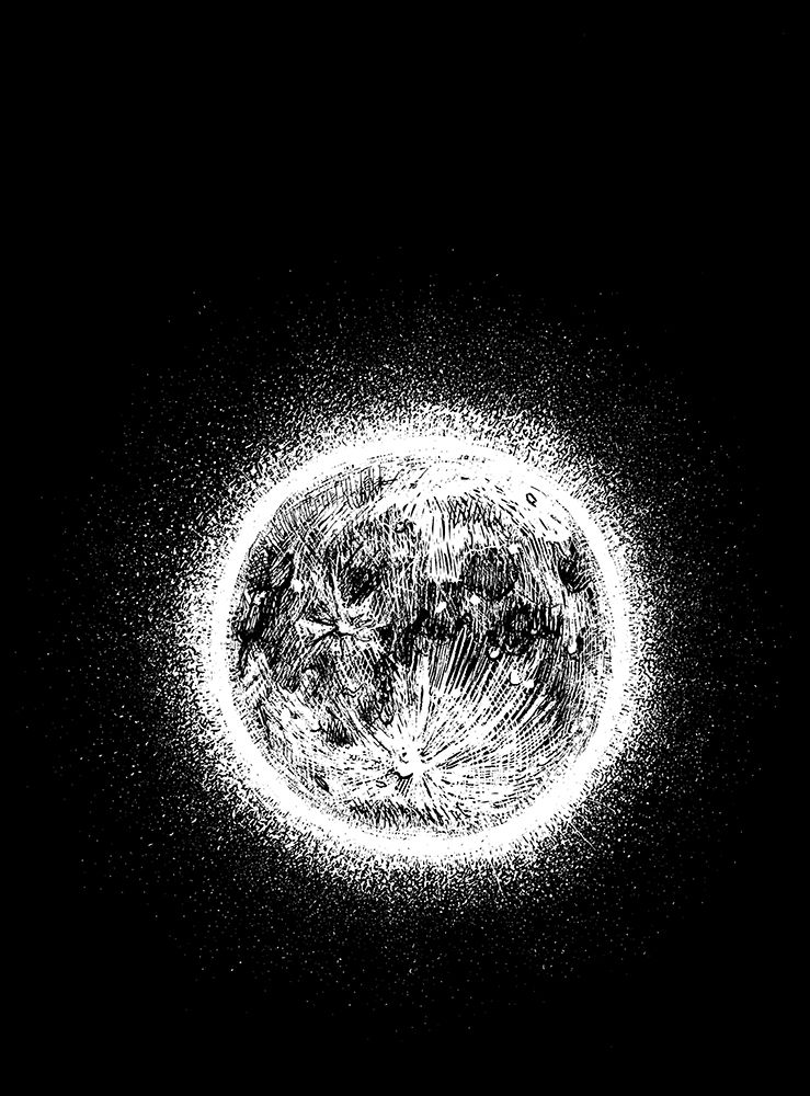 Moon art print by DrAW for $57.95 CAD