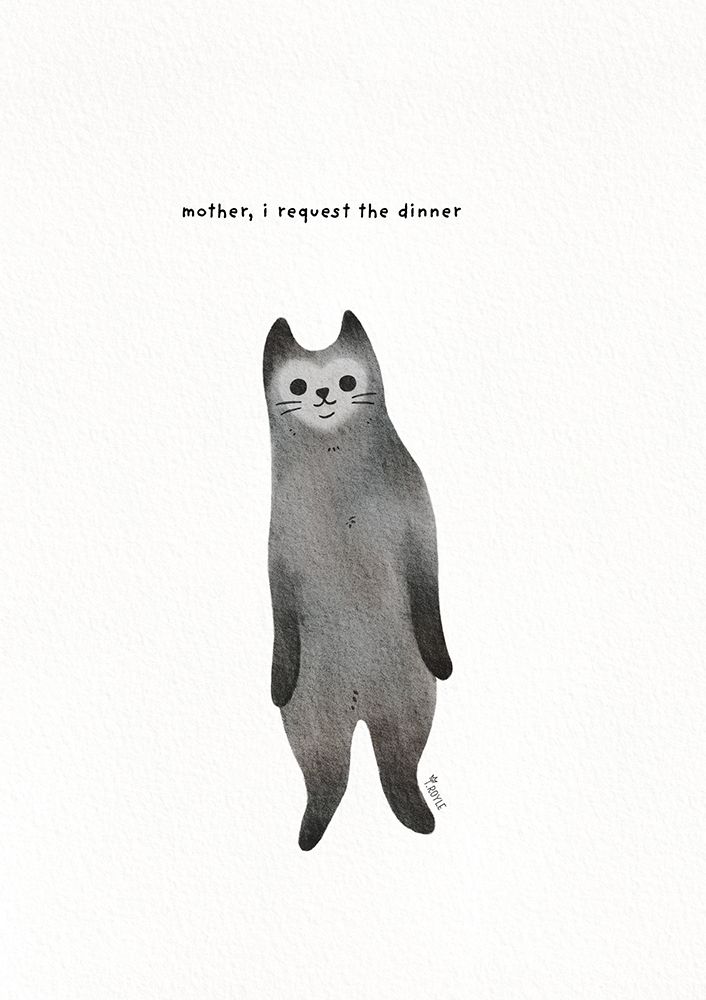 Cat wants Dinner - funny cat art art print by Tara Royle for $57.95 CAD