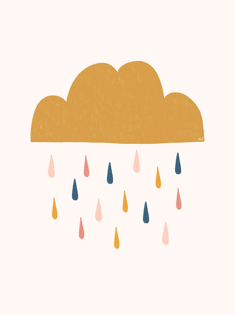 Yellow Raining Cloud 18x24 art print by Menina Lisboa for $57.95 CAD
