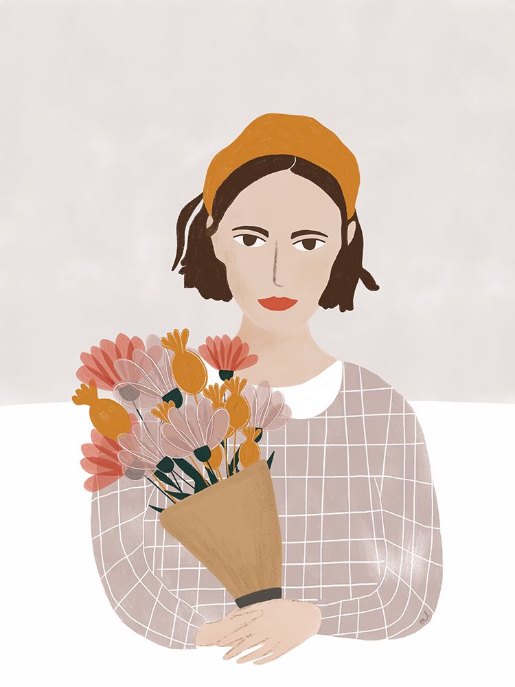 Woman With Flowers 18x24 art print by Menina Lisboa for $57.95 CAD