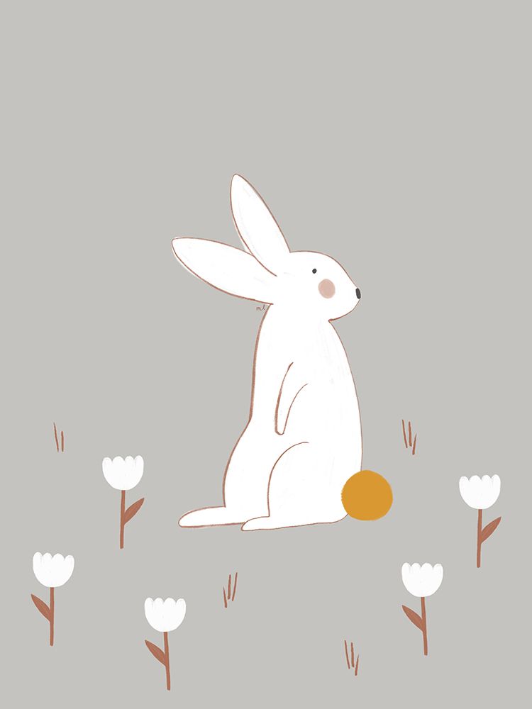 White Little Bunny 18x24 art print by Menina Lisboa for $57.95 CAD