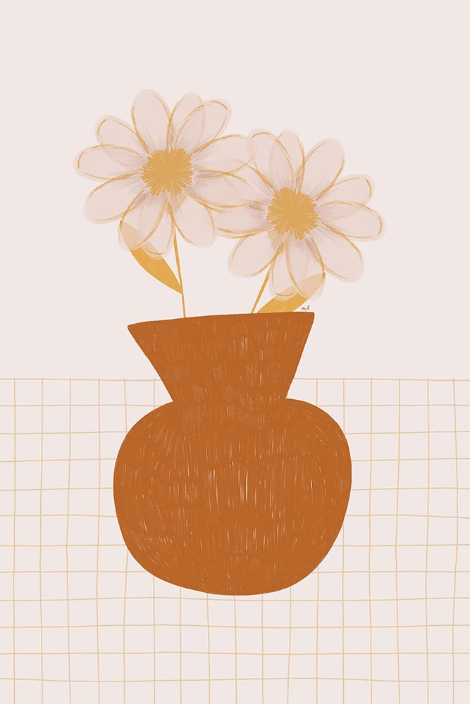 Vase With Two Daisies 24x36 art print by Menina Lisboa for $57.95 CAD