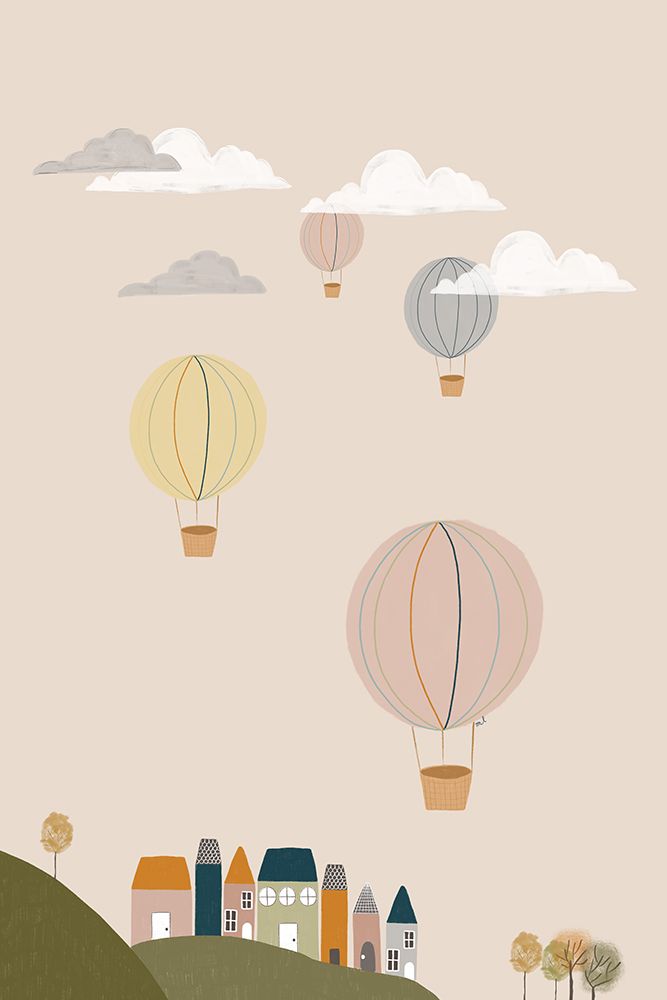 Hot Air Balloons 24x36 art print by Menina Lisboa for $57.95 CAD