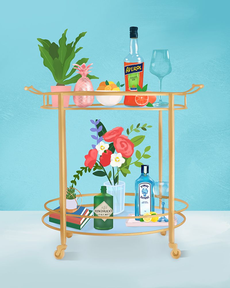 Bar Cart art print by Petra Lizde for $57.95 CAD