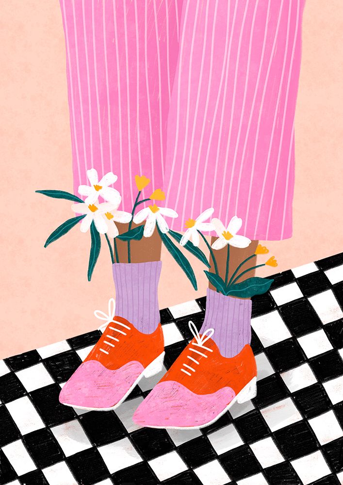 Floral Socks art print by Bea Muller for $57.95 CAD