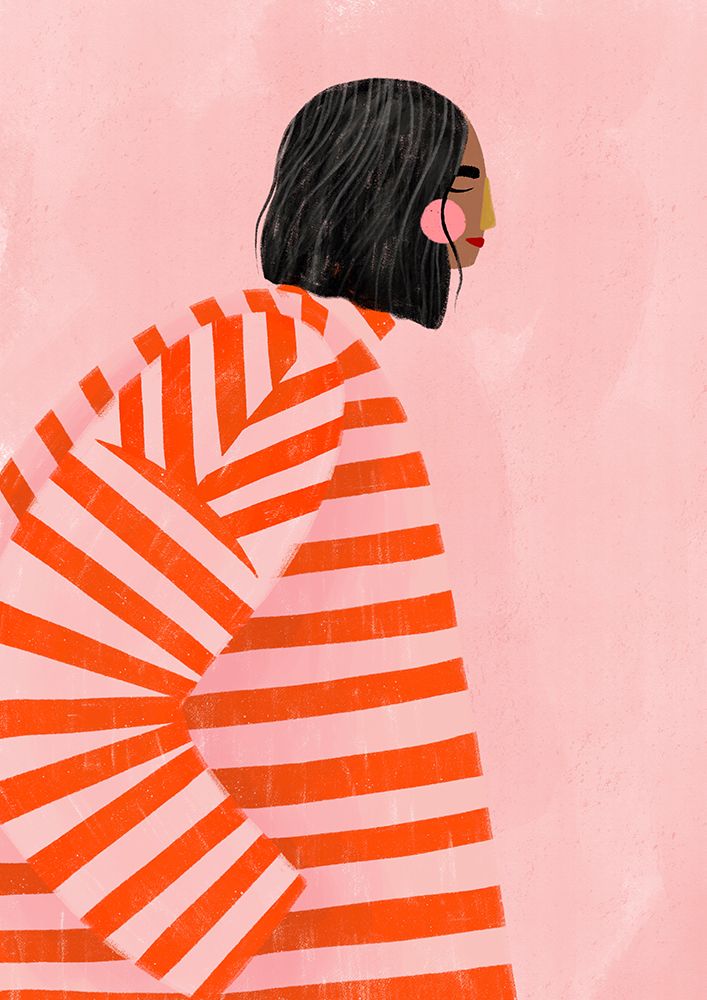 The Woman With the Ornage Stripes art print by Bea Muller for $57.95 CAD