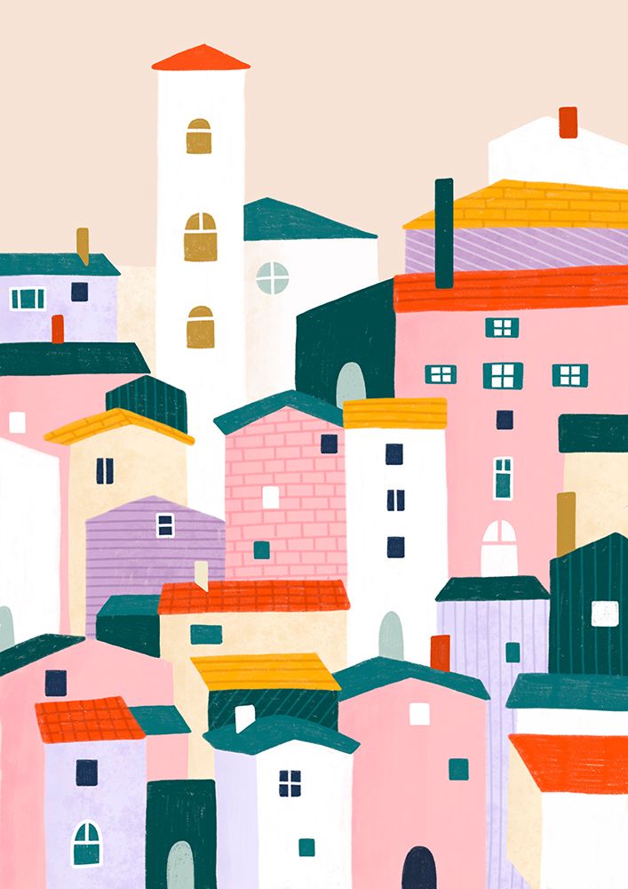 Town art print by Bea Muller for $57.95 CAD