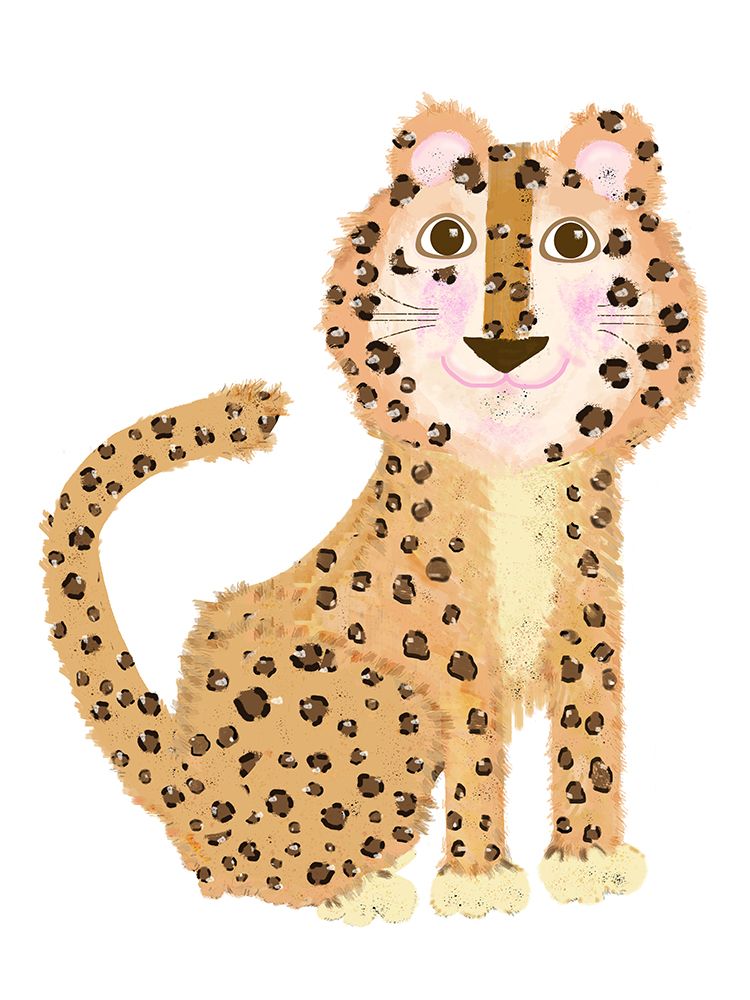 Cute Sitting Leopard art print by Lynnda Rakos for $57.95 CAD