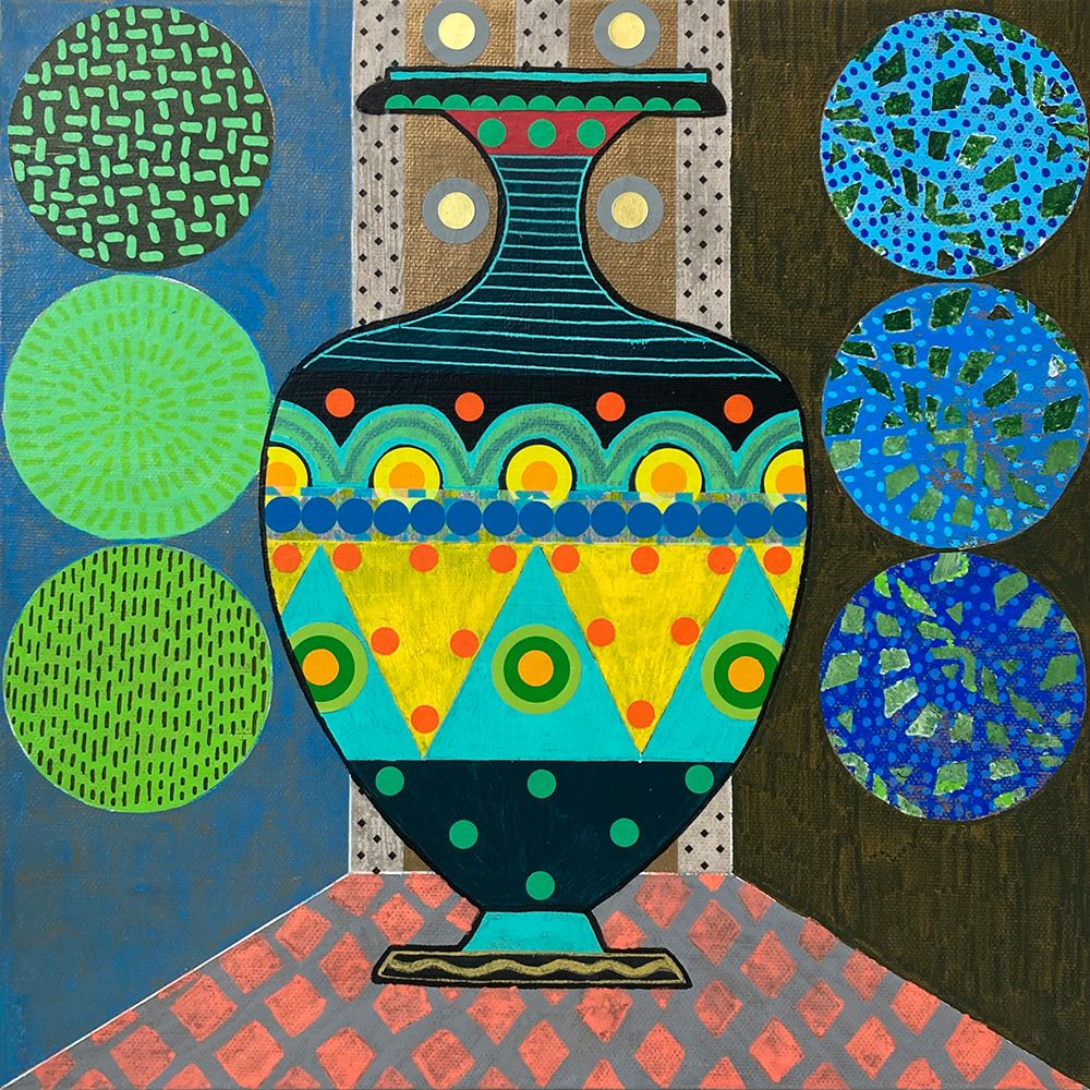 Dark Green Vase art print by David Galan for $57.95 CAD