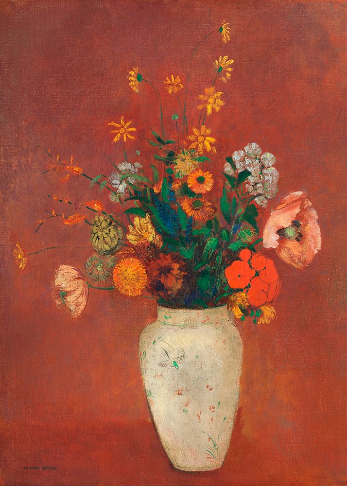 Bouquet In a Chinese Vas art print by Odilon Redon for $57.95 CAD