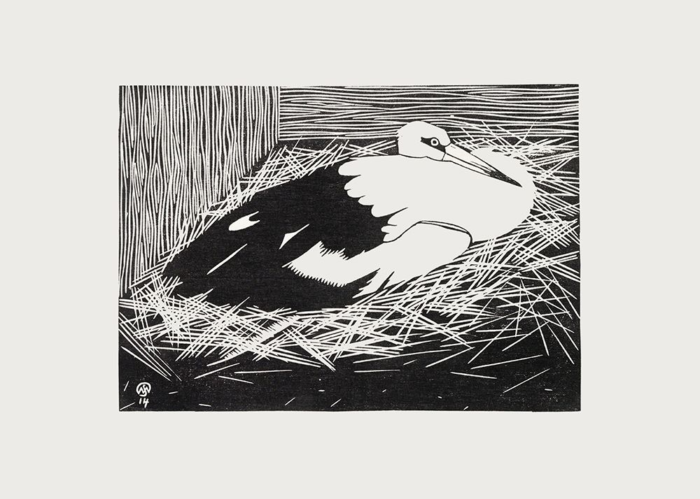 White Maguar Stork art print by Samuel Jessurun for $57.95 CAD