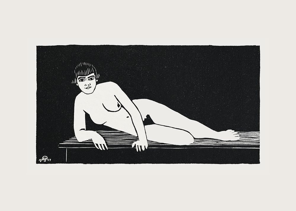 Reclining Nude Figure art print by Samuel Jessurun for $57.95 CAD