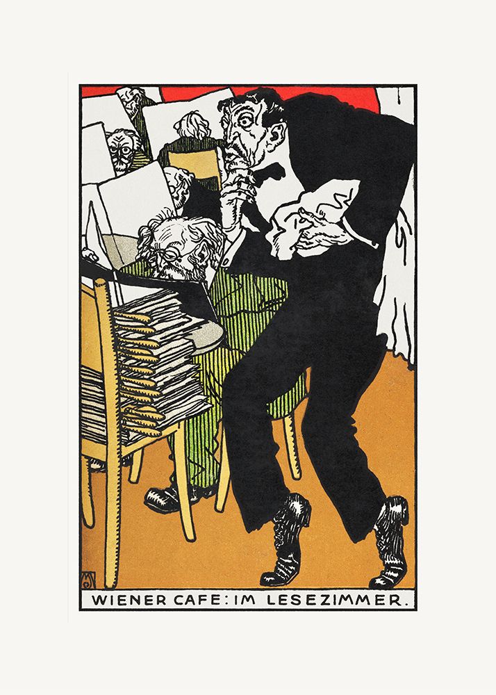 Vienesse CafeI┬ü  In the Reading Room art print by Moriz Jung for $57.95 CAD