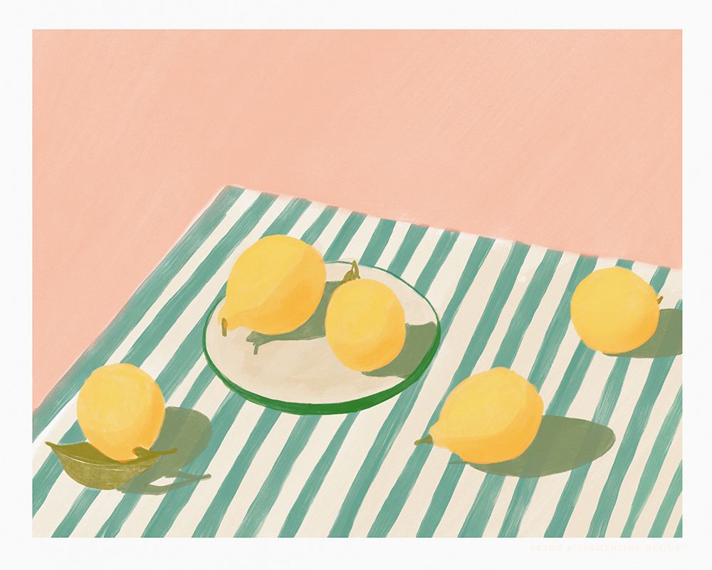 Lemons and stripes art print by Jenny Liz Rome for $57.95 CAD