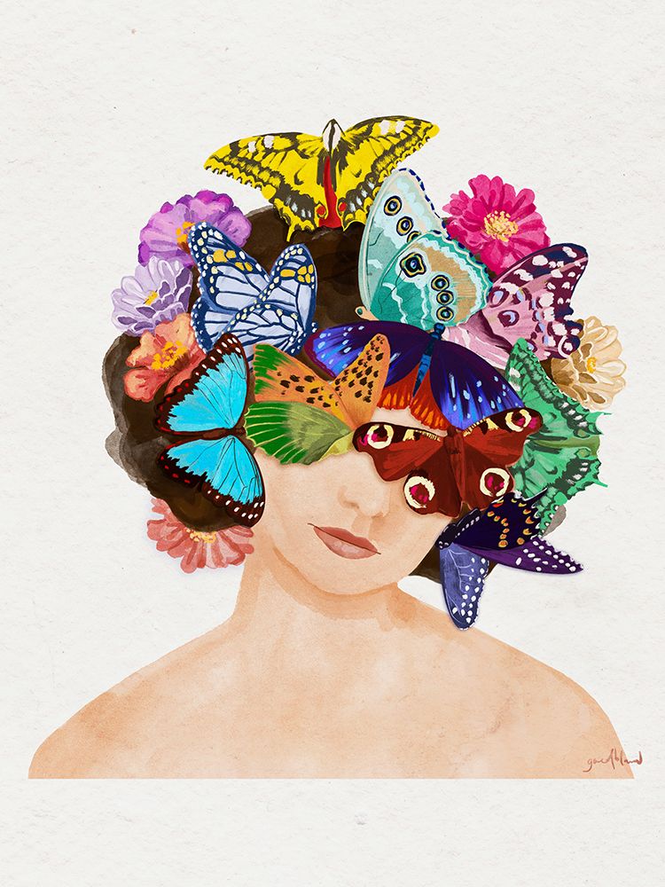 Butterfly Head art print by Goed Blauw for $57.95 CAD