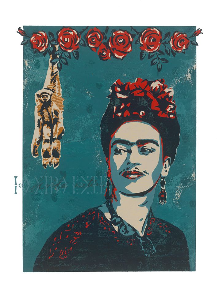 Frida with Monkey art print by Pia Lilenthal for $57.95 CAD