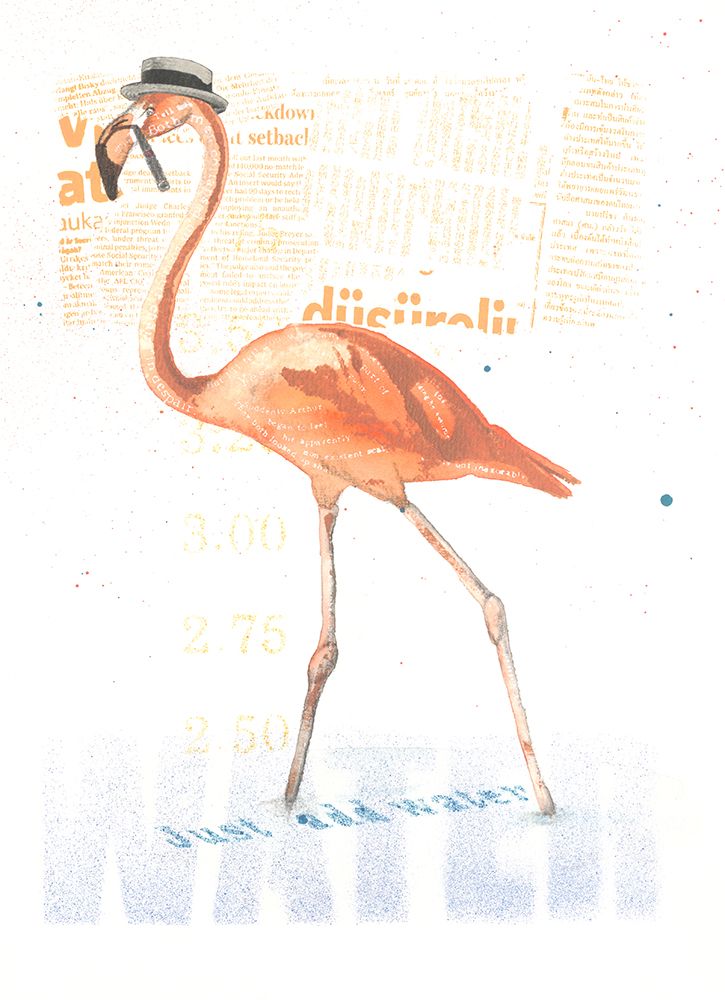 Flamingo On a Stroll art print by Pia Lilenthal for $57.95 CAD
