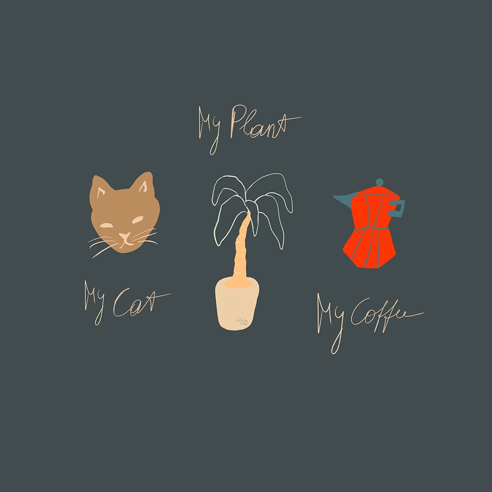 My Cat My Plant My Coffee art print by Alix Campbell for $57.95 CAD