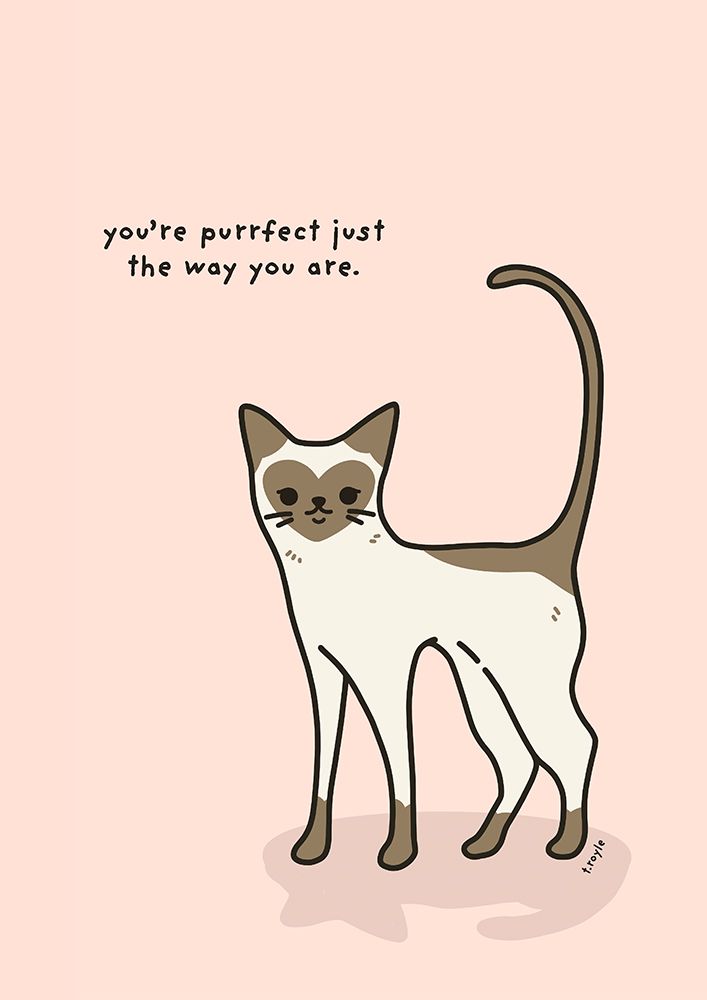 Youre purrfect just the way you are art print by Tara Royle for $57.95 CAD