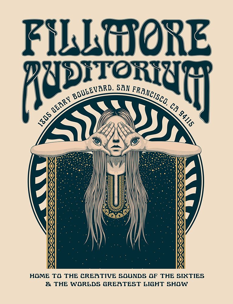 Fillmore Auditorium Psychedelic art print by Retrodrome for $57.95 CAD