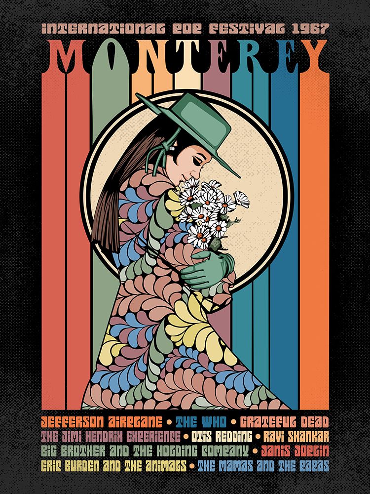 Monterey Pop Festival art print by Retrodrome for $57.95 CAD