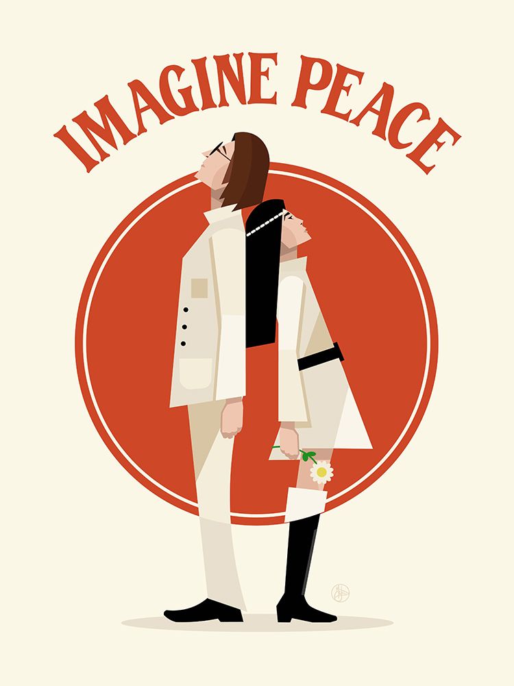 Imagine Peace Minimalist art print by Retrodrome for $57.95 CAD