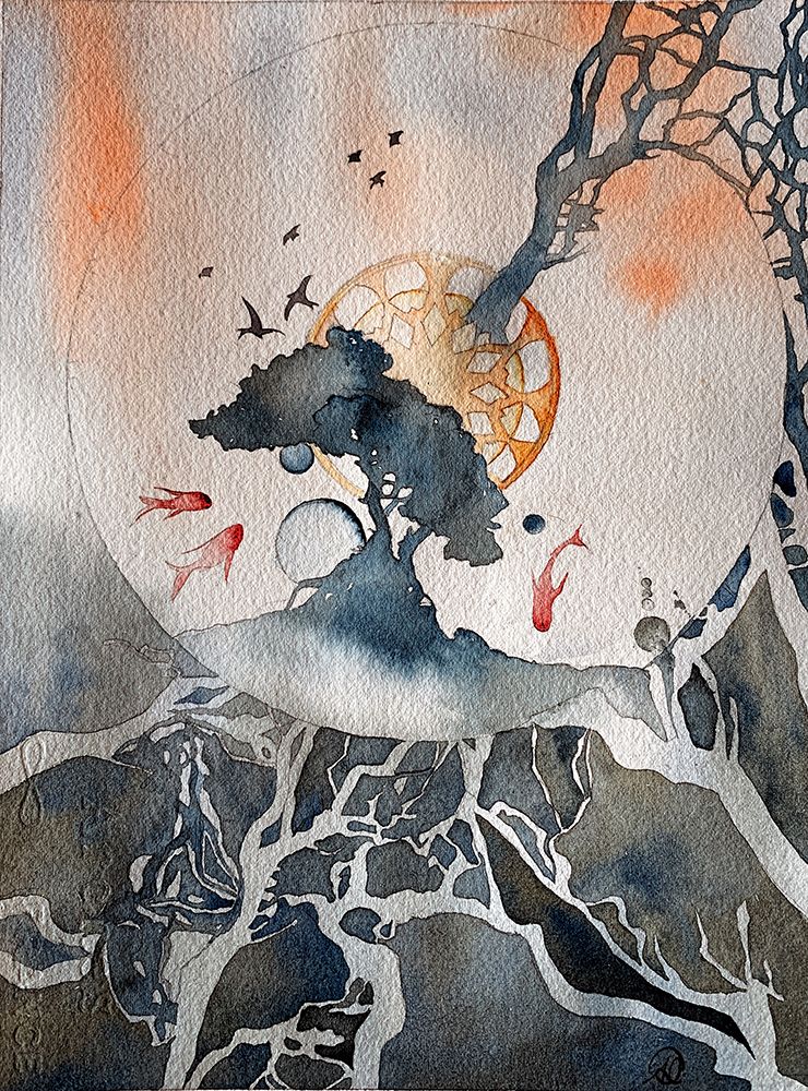 De La Terre Vers Le Ciel art print by Aline Demarais for $57.95 CAD
